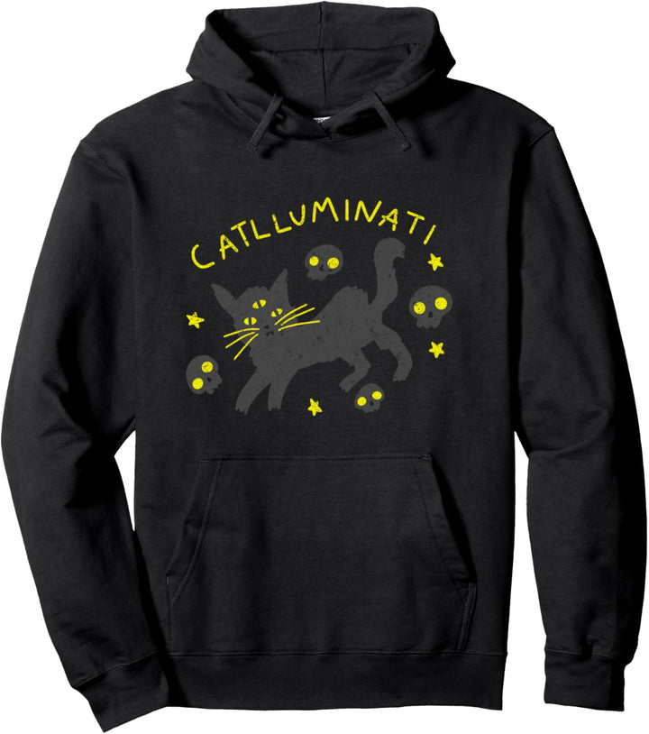 Illuminati Cat Conspiracy Theory Occult Grunge Witch Pullover Hoodie