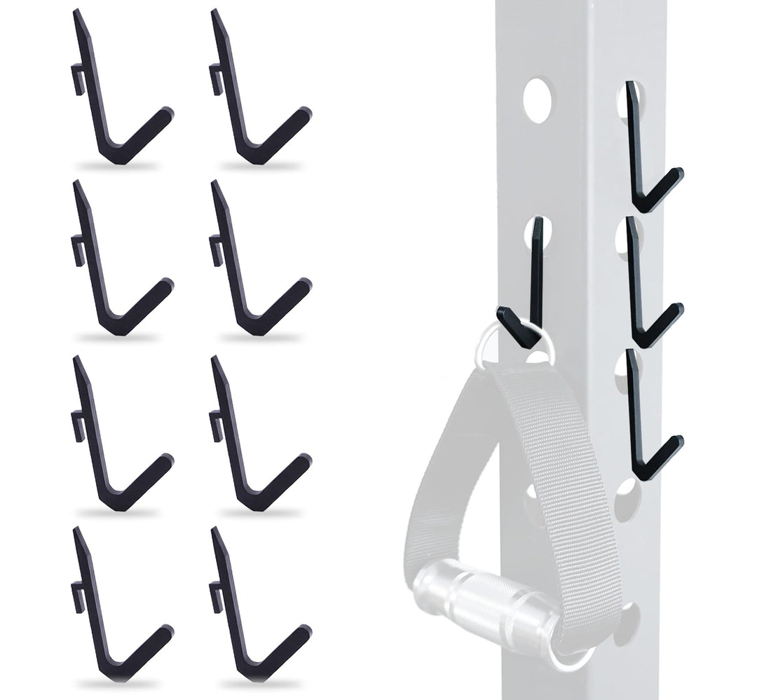 J Bryant Squat Rack Haken für 5/8" &amp; 1" Löcher, Pulverbeschichtete Stahl-Halterung mit Distanzstück,