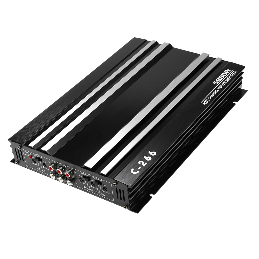 Shkalacar 4 Kanal Car Audio Verstärker, 5800W 12V Hochleistungsverstärker mit mehreren Kühllöchern,