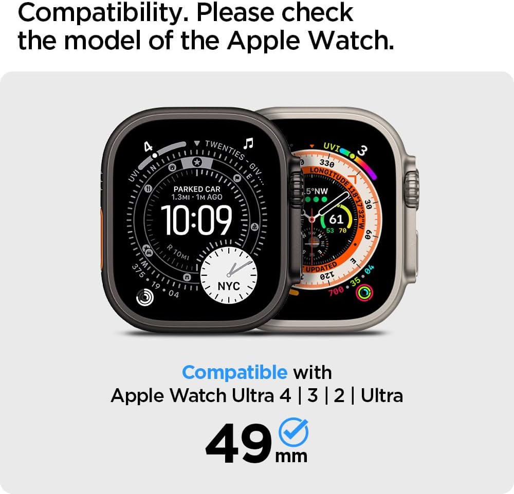 Spigen Rugged Armor Pro Hülle mit Band für Apple Watch Ultra 3/2/1 49mm | TPU-Unibody-Hülle mit Armb