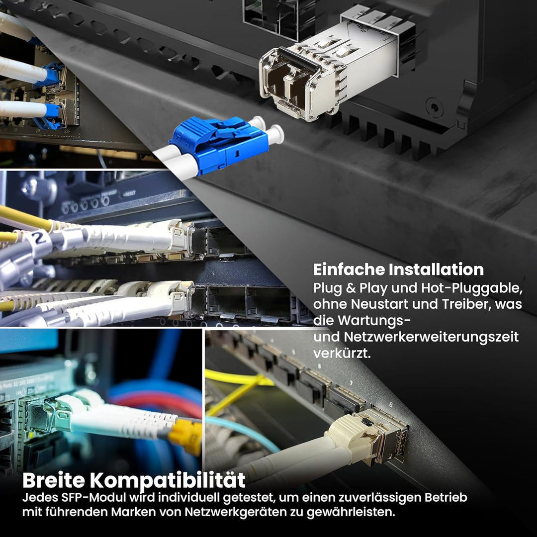Extralink SFP Modul 1.25G LC Duplex Multimode 850 nm 550 m MSA-kompatibel – Für Cisco, Ubiquiti UniF