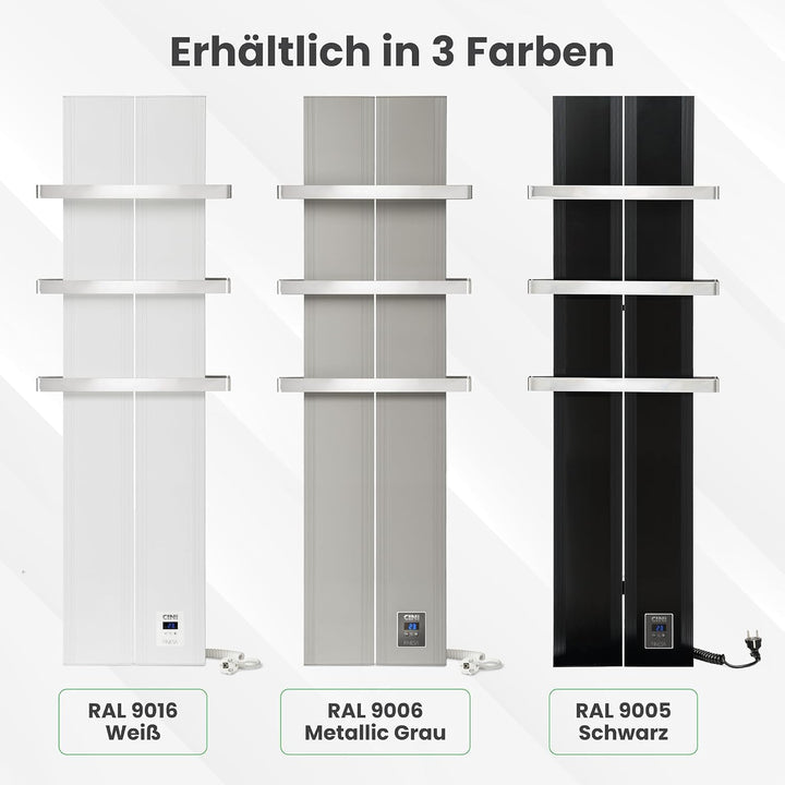 Finesa-D Badheizkörper elektrisch mit Thermostat 600×408 mm | 400 W – Flacher Paneel Design Handtuch
