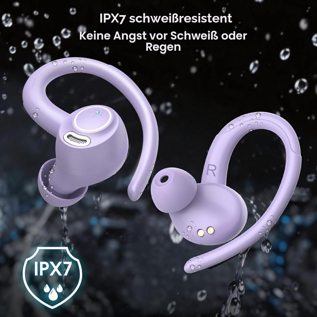 Csasan Bluetooth Kopfhörer Sport, in Ear Kopfhörer Kabellos Bluetooth 5.3 mit Ohrbügel, Hi-Fi Stereo