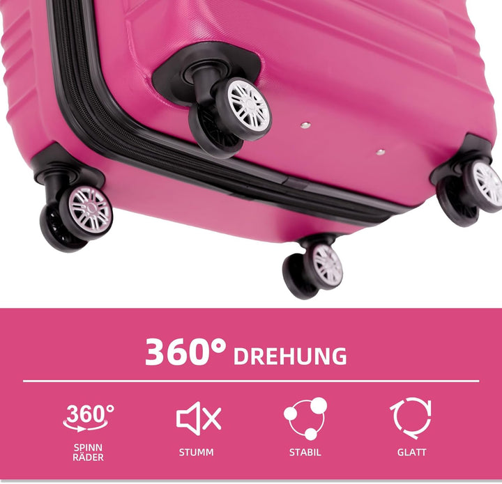 BEIBYE Reisekoffer 2088 Hartschalekoffer Gepäck Koffer Trolley Grösse L in 14 Farben (Peach) Peach L