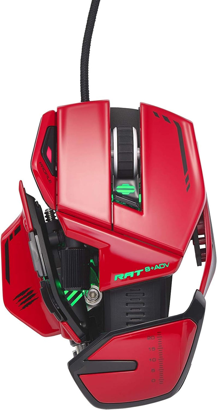 Mad Catz, USB, R.A.T. 8+ ADV Optical Gaming MouseRed [ ] MR06DCINRD000-0