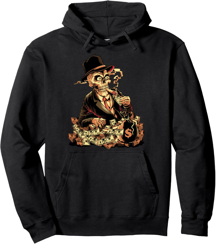 Death By Money - Undead Gangster - Urban Streetwear Gift Pullover Hoodie