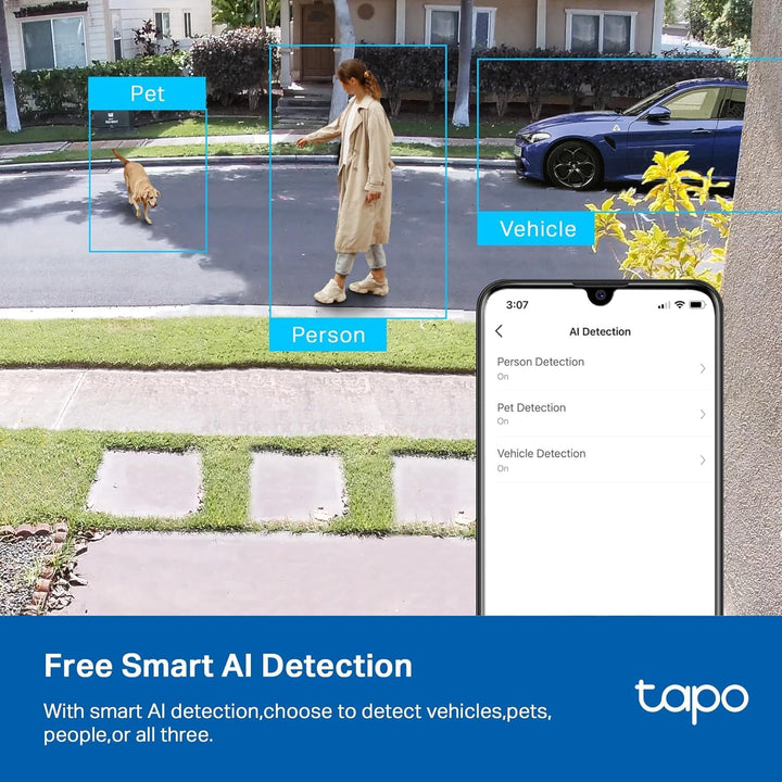 TP-Link Tapo C120 Überwachungskamera innen &amp; aussen,Magnetische Basis,2K Auflösung, Eingebaute Duale