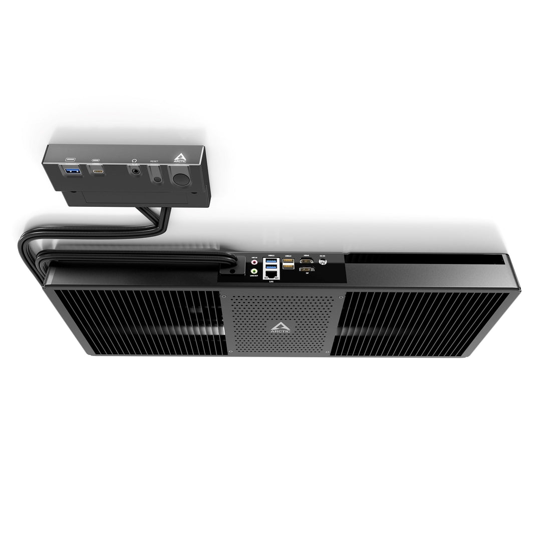 ARCTIC Senza 5700G Pro - Passiv gekühlter, lautloser PC zur Montage unter dem Tisch, Windows 11 Pro,