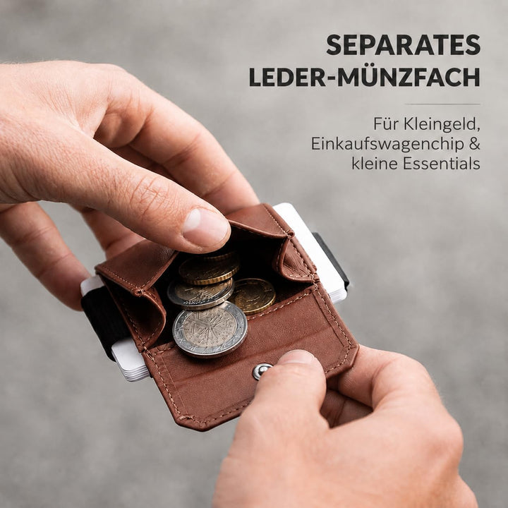 Jaimie Jacobs Minimalist Wallet Nano Boy Pocket Mini Geldbörse aus Textil mit Zugband schmaler Karte