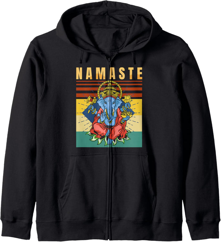 Yoga - Ganesha - Spiritual Meditation - Namaste - Retro - Kapuzenjacke