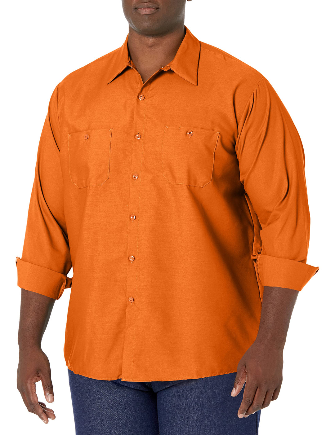 Red Kap Herren Short Sleeve Performance Tech Shirt Button-Down-Arbeitshemd (1er Pack) L Tall Orange,
