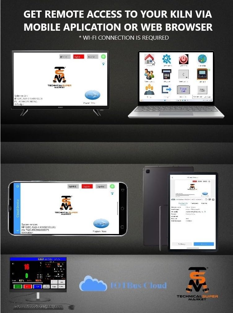 Technical Super Market Touchscreen-Flachbett-Tischofen mit WLAN-Modul für alle Glas-/Wachs-/Harzproj