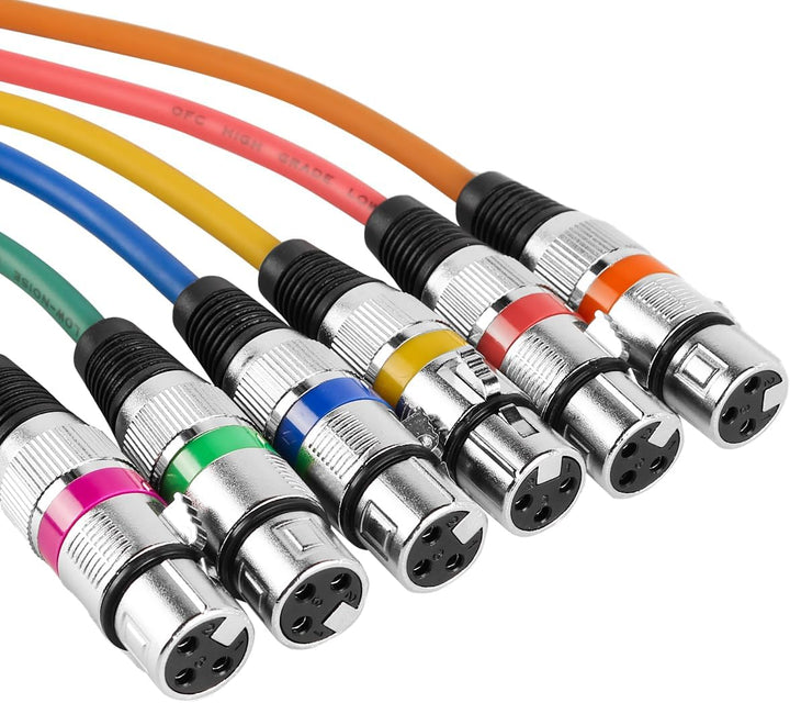 6er-Pack Mikrofonkabel, XLR-Kabel, Mikrofonkabel, Stecker auf Buchse, symmetrisches XLR-Mikrofonkabe