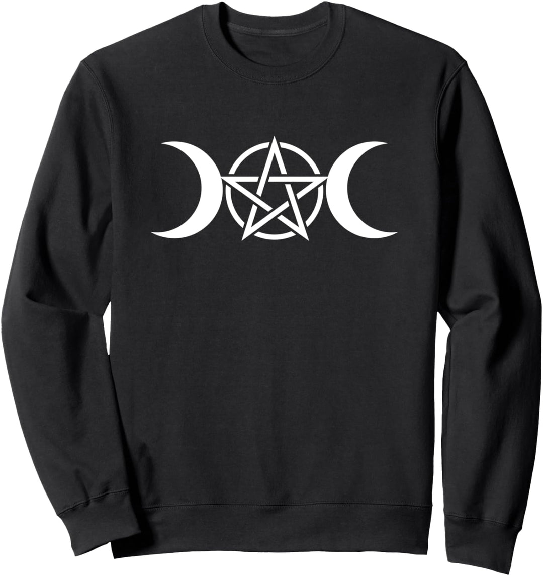 Dreifach Mond Hexe Göttin Wicca Pentacle Pagan Sweatshirt