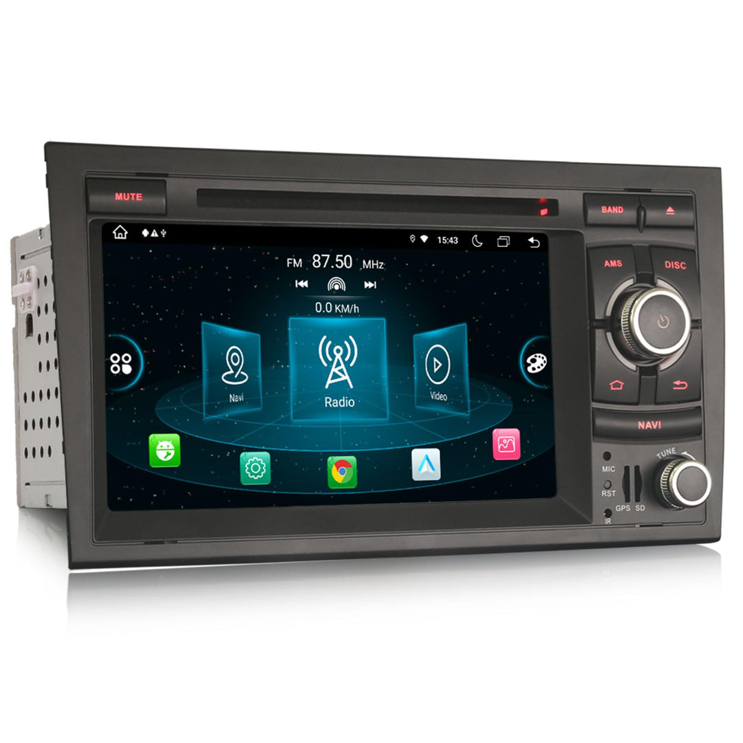 Erisin 7 Zoll 8-Kern Android 14 Autoradio mit GPS Navigation für Audi A4 S4 RS4 B9 B7 SEAT EXEO Unte