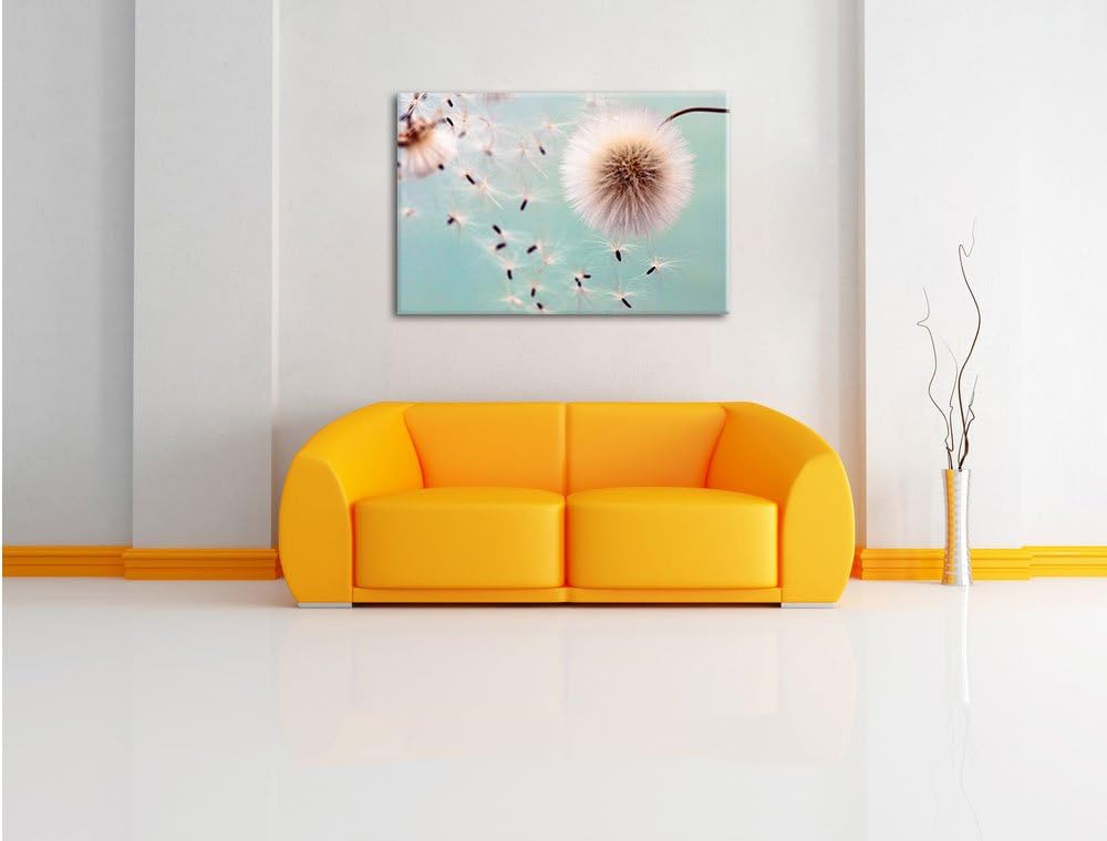 Pixxprint Pusteblumen in Bewegung als Leinwandbild/Grösse: 100x70 cm/Wandbild/Kunstdruck/fertig besp