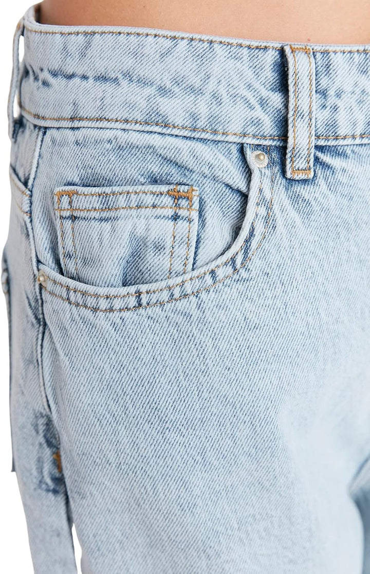 TRENDYOL Damen Herren Hoher Bund Wide Leg Jeans 36 Light Blue, 36 Light Blue