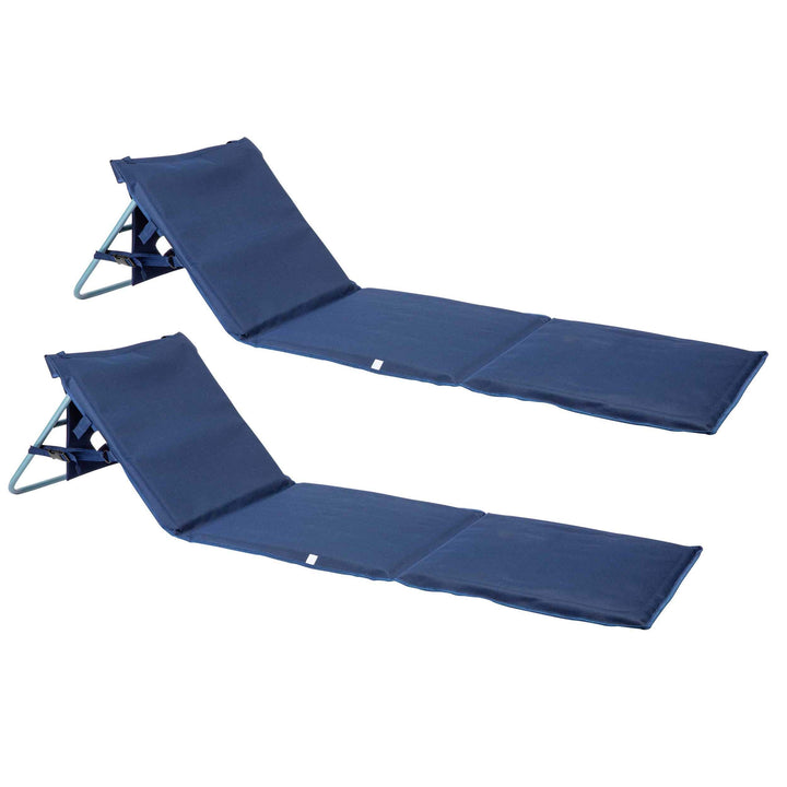 ONVAYA Premium Strandmatte 2cm gepolstert mit Rückenlehne | Strandliege faltbar | Strandmatratze | S