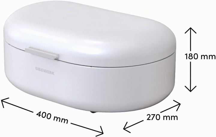 Design-Brotkasten PANEA - Korpus, Griff und Scharniere aus Metall - hochwertige Qualität - weiss Wei