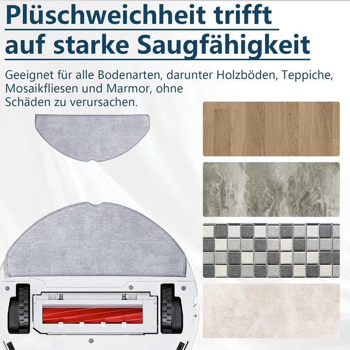 20 Pcs Zubehör für Roborock Q7 L5+ / Q7 M5 / Q7 M5+ / Q7 L5 Roboterstaubsauger, 2 Hauptbürsten, 6 Fi