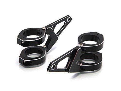 Alchemy Parts Schwarz Motorrad Scheinwerfer Halterungen Passend Für 36-37mm Gabel - CNC Bearbeitet