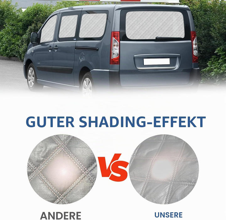 Thermomatte Fahrerhaus Innen Kompatibel mit 2017-2026 Citroen Dispatch, 8PCS LWB Faltbare Sonnenschu
