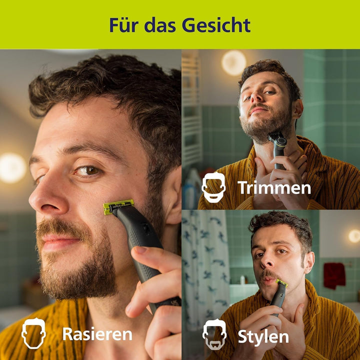 Set aus PHILIPS OneBlade Pro 360 Face & Body - elektrischer Rasierer(QP6552/30) + Philips OneBlade O
