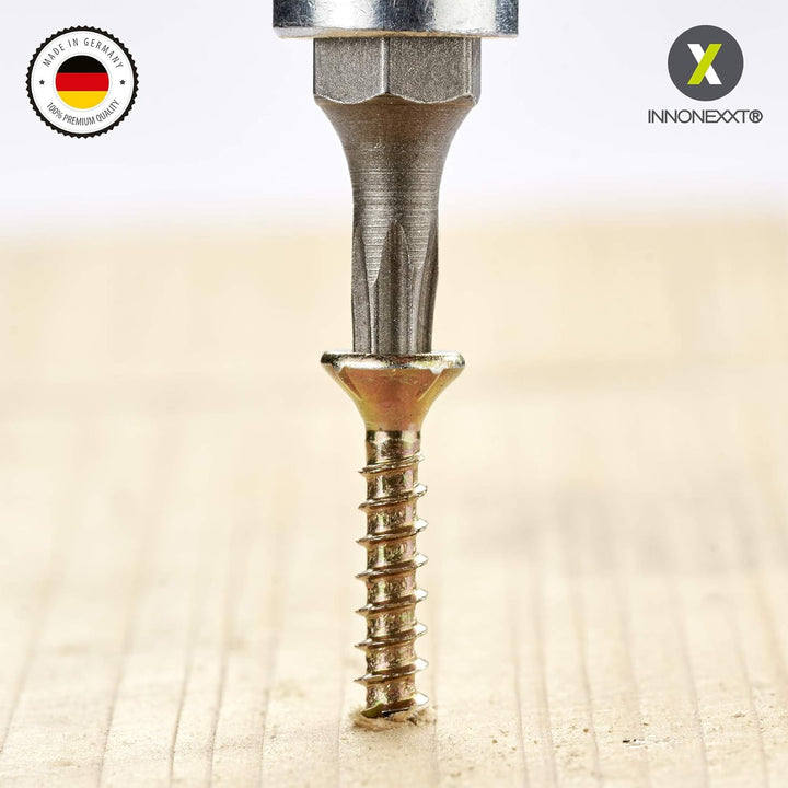 INNONEXXT® Premium Spanplattenschrauben | 3,0 x 20 mm | Fräsrippen | Cut-Spitze | Terrassenschrauben
