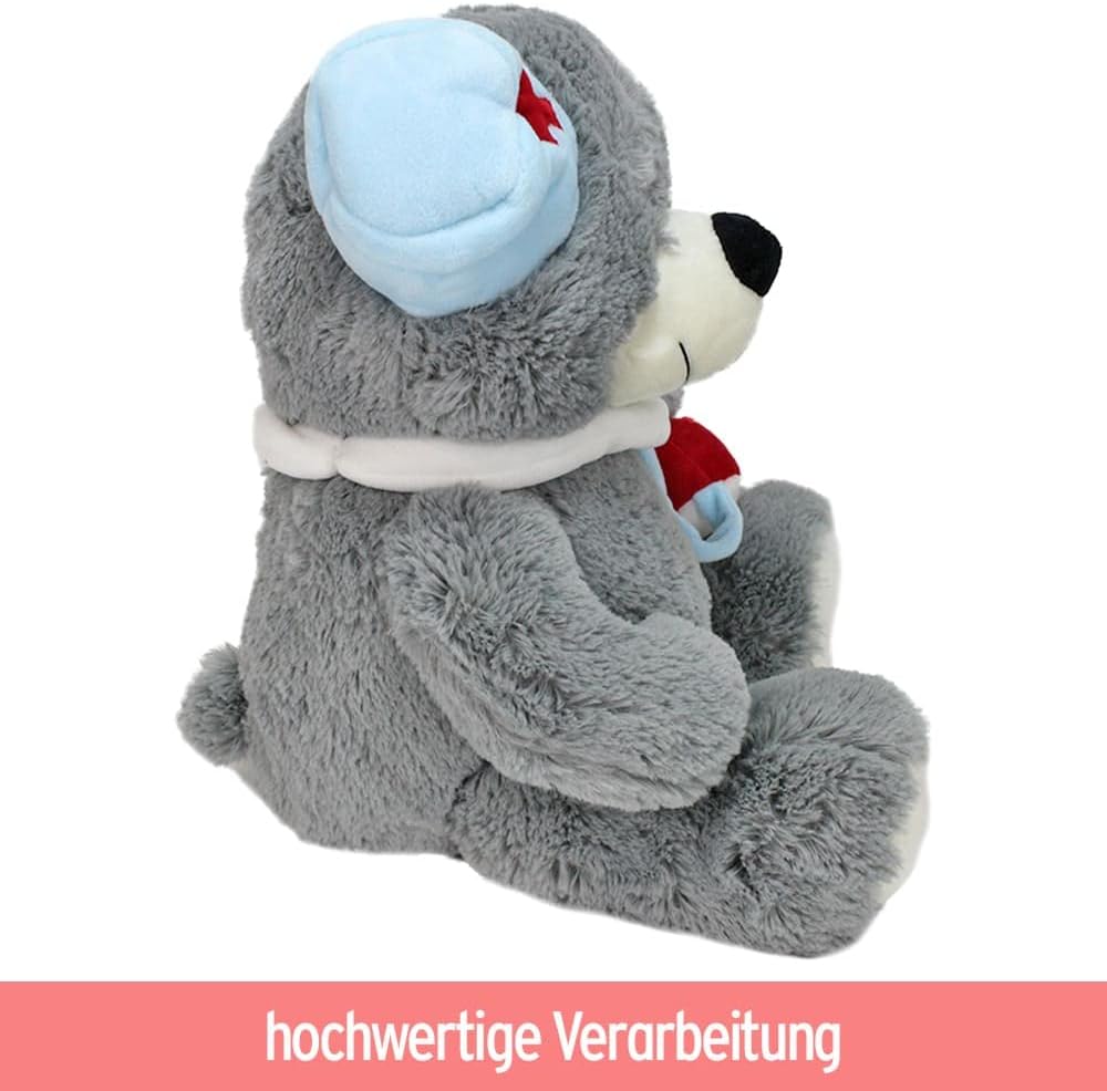 BEMIRO Teddy Arzt Plüschtier Konrad mit Stethoskop - ca. 30 cm, Arzt Teddy, Teddybär, Stethoskop