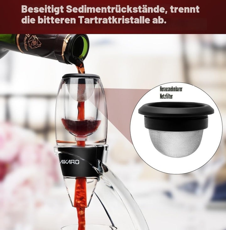 AIKARO Weinbelüfter, Rotwein Dekanter Wein Dekantierer (Belüfter-Set), Belüfter-Set