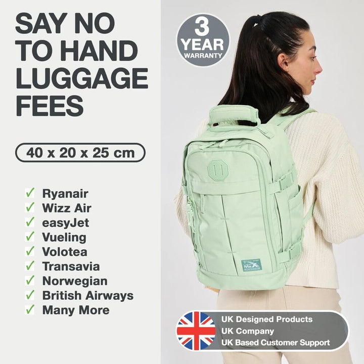 Cabin Max Reiserucksack, 40 x 20 x 25 cm, für Handgepäck – Rucksack mit niedrigem Sitz, geeignet für