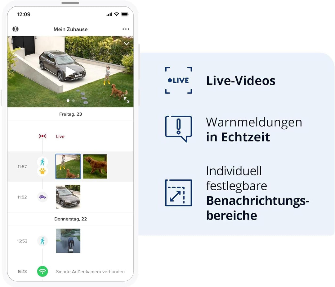 Netatmo Smarte Überwachungskamera Aussen, Wlan, Integrierte Beleuchtung , Bewegungserkennung, Nachts