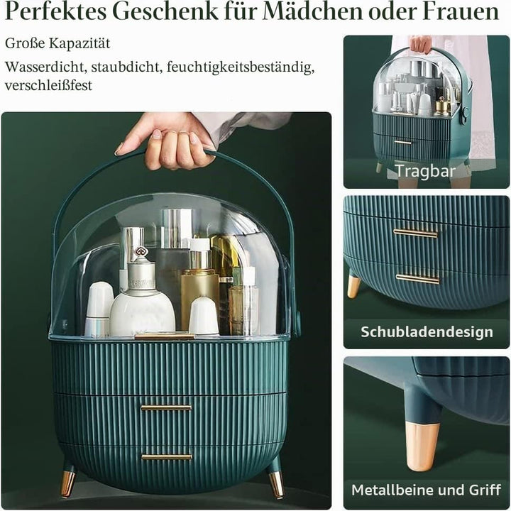 Multifunktionaler Make-up-Koffer, staubdicht, Kosmetik-Aufbewahrungsbox, Organizer, Hautpflegeproduk