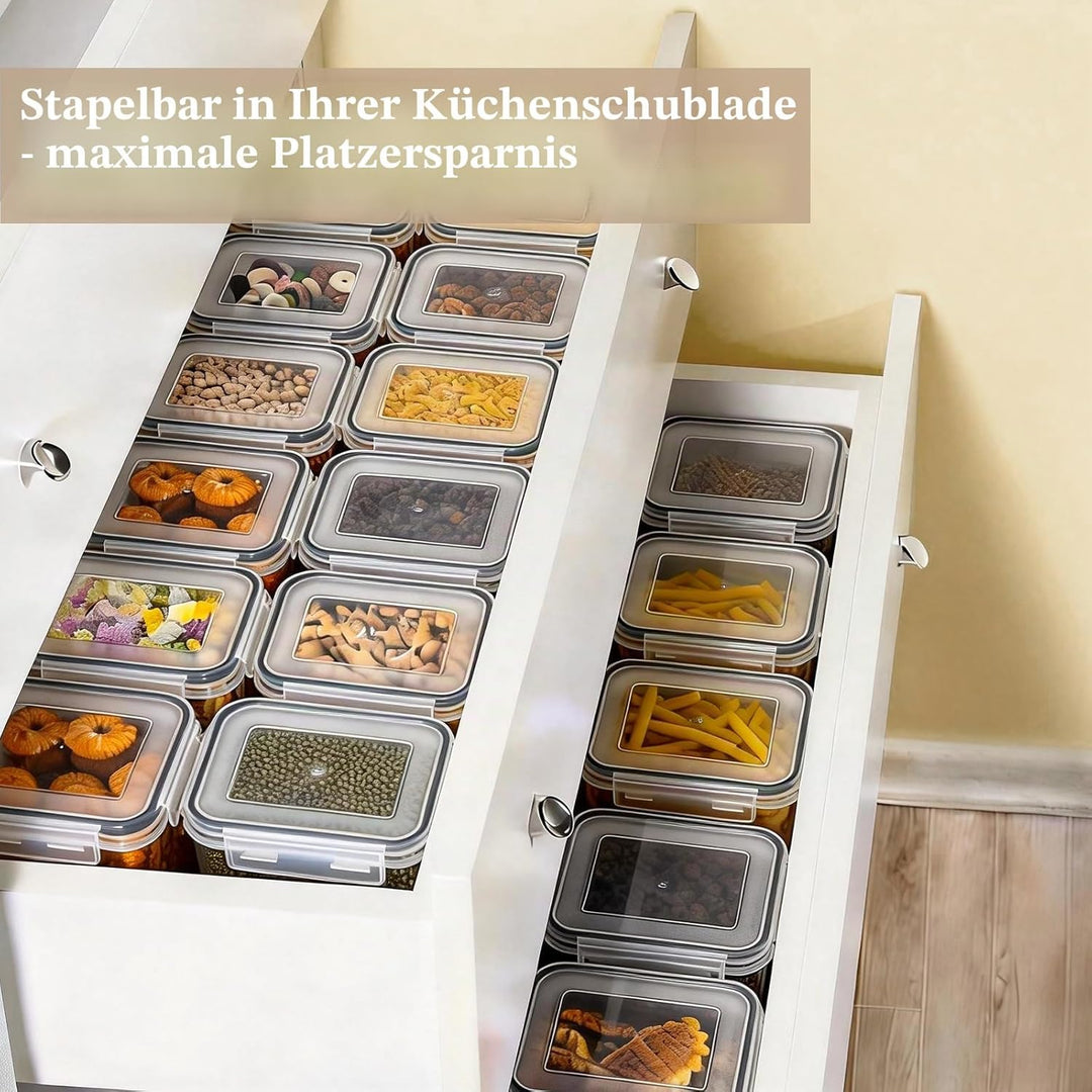 GoMaihe 1.6L Vorratsdosen 10 Set, Aufbewahrungsbox Küche Luftdicht Behälter aus Plastik Mit Deckel,