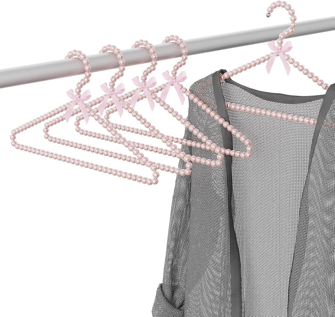 Linkidea Kleiderbügel, Kunstperlen, 5 Stück, Grosspackung, Multipackung, Elegante Kleidung, Kleid, H