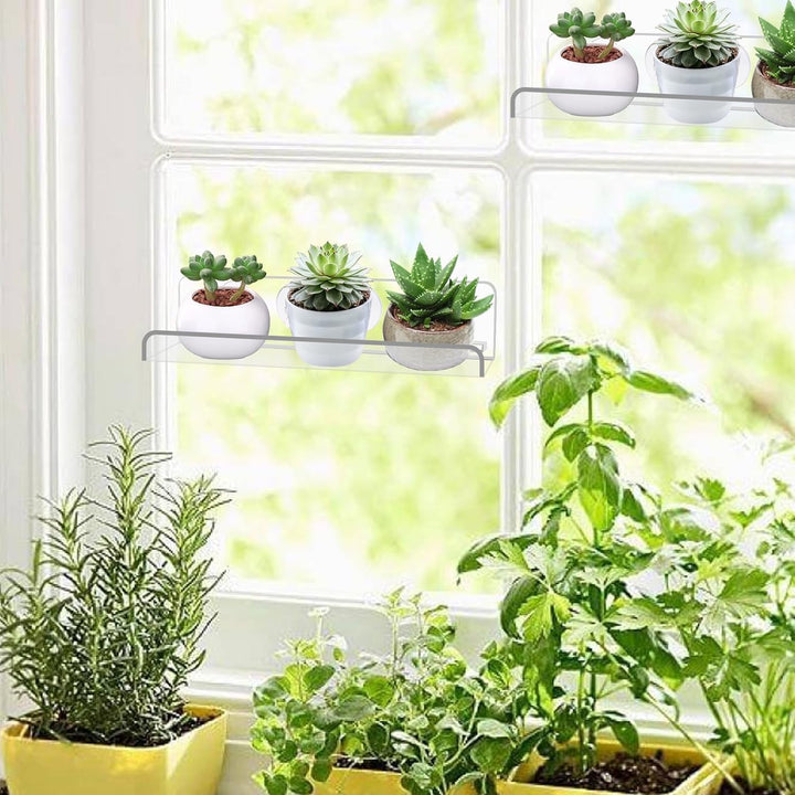 Fenster Pflanzenregale, 2 Stück Saugnapf Regal Für Pflanzen Fenster 30 cm, Fensterwand-Pflanzenständ