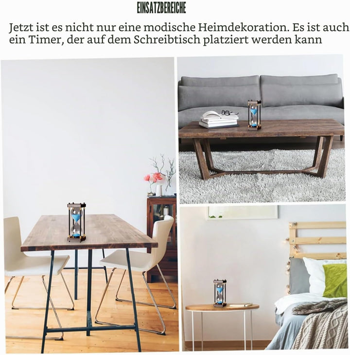Grosse Sanduhr 60 Minuten, Sanduhr aus Holz, Regenbogen Glas Deko Sanduhren, Geschenk Sanduhr, für H