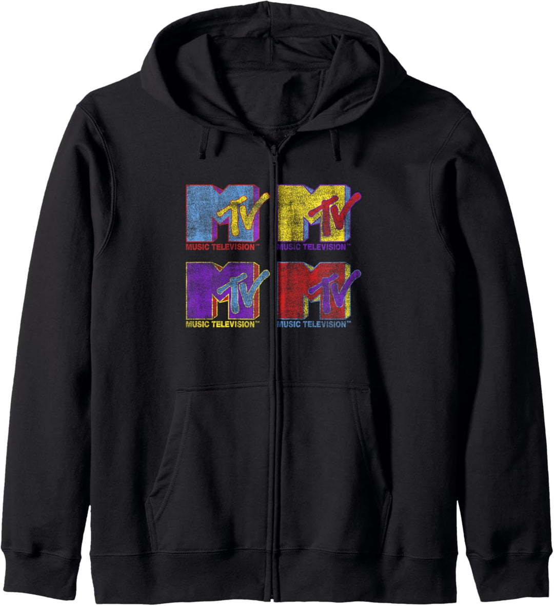 MTV Music Television Bright Color Logo Grid Kapuzenjacke