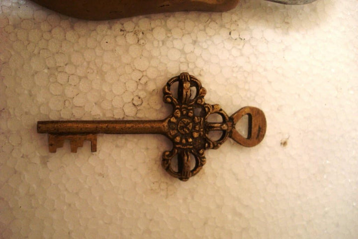 Vorhängeschloss aus Messing, mit Schlüsseln Eule, Messing-Finish, Eule, Messing-Finish