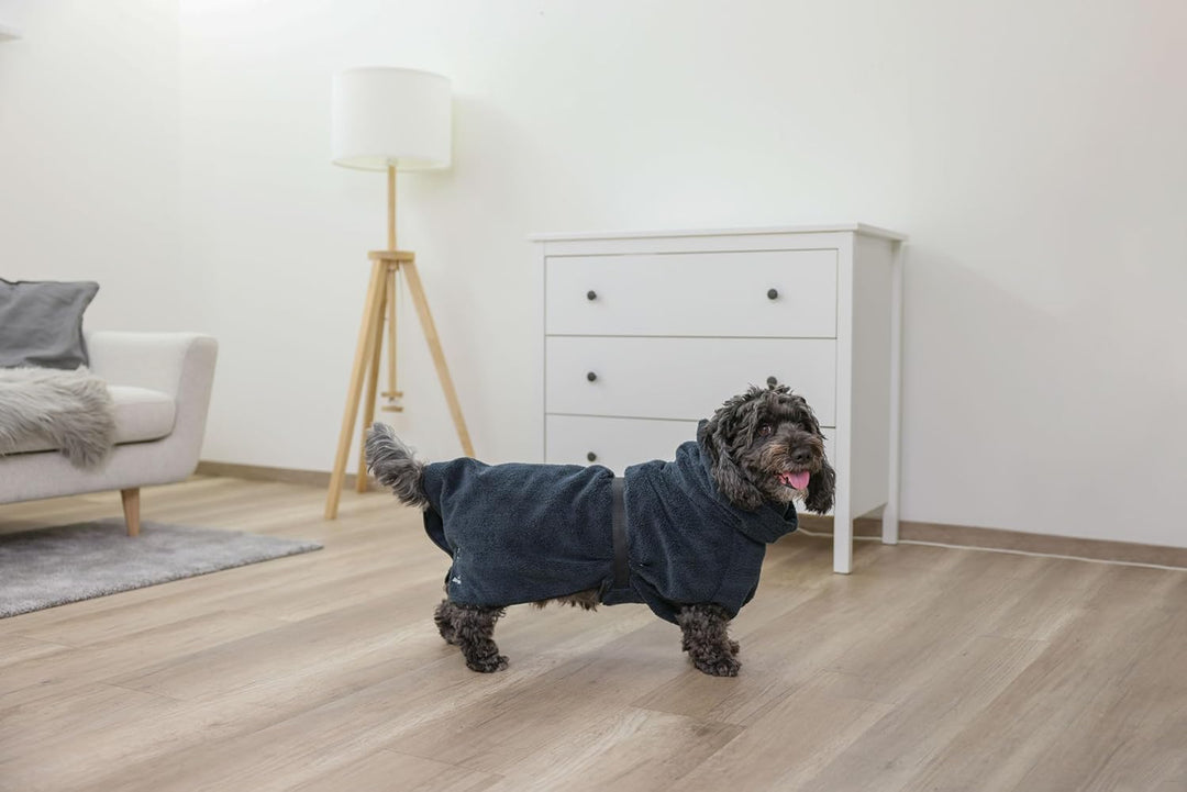 Kerbl Pet Bademantel für Hunde, blau, S, Rückenlänge 40 cm navy S, navy S