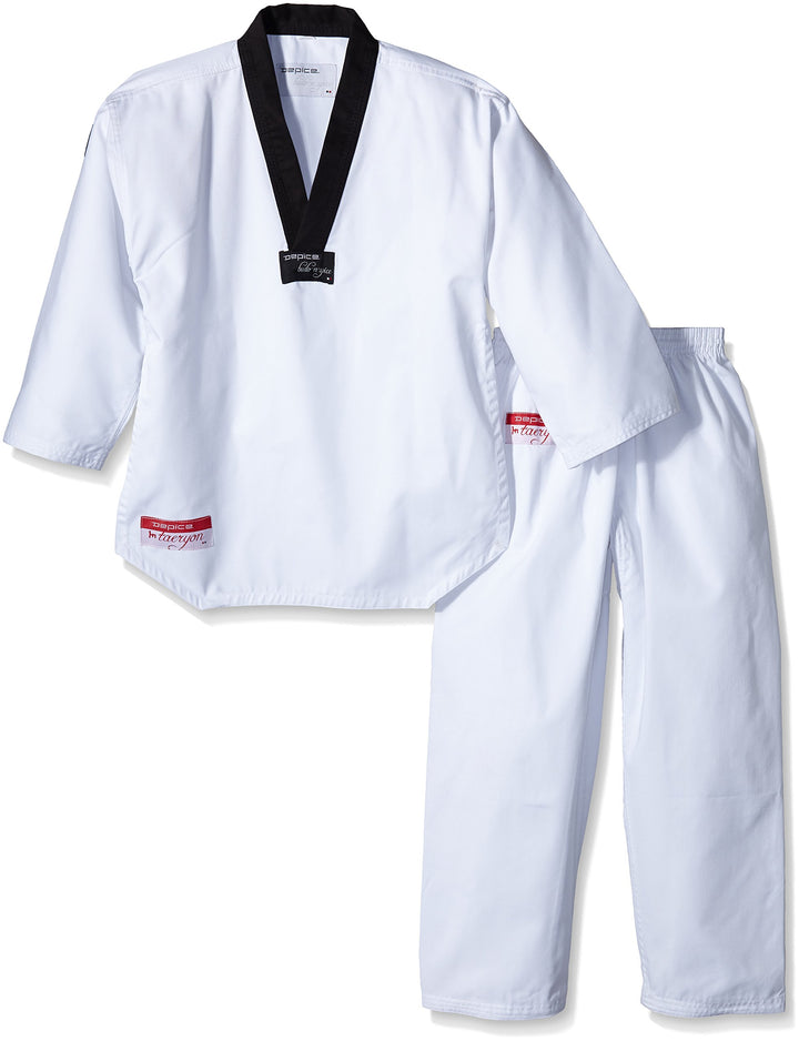 Taekwondo Anzug Taeryon mit schwarzem Revers, 150