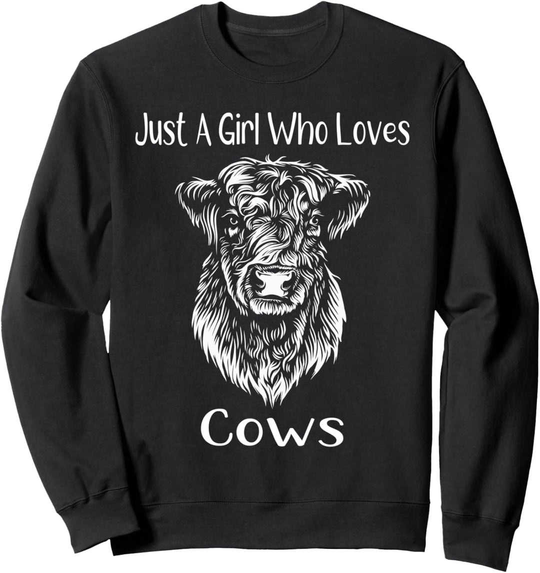 Lustiger Kuh-Spruch mit Aufschrift "Just A Girl Who Loves Cows" Sweatshirt