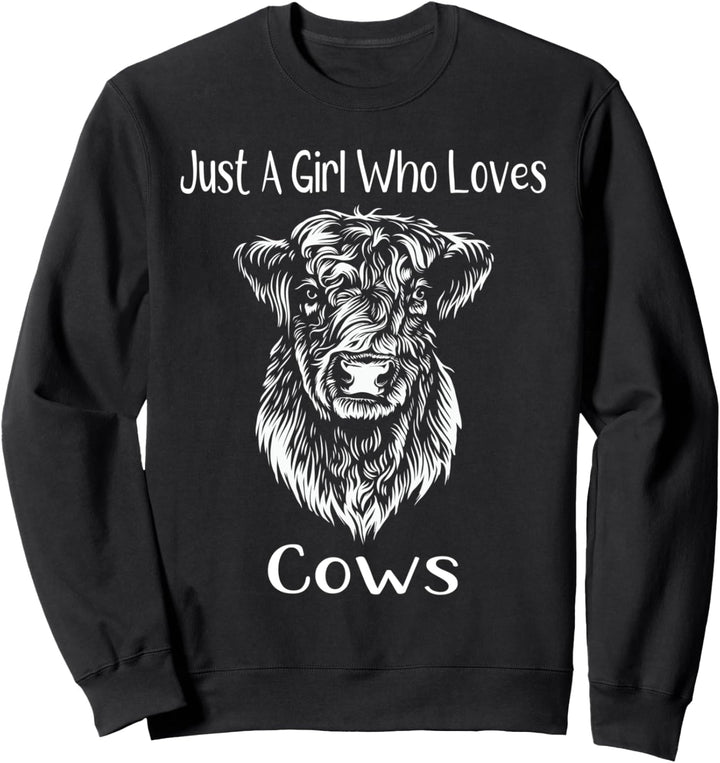 Lustiger Kuh-Spruch mit Aufschrift "Just A Girl Who Loves Cows" Sweatshirt