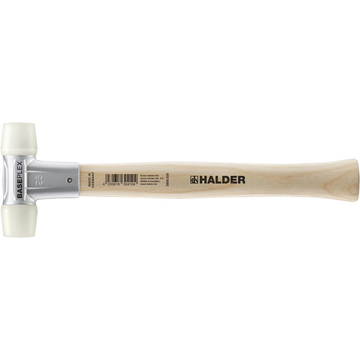 BASEPLEX-Schonhammer, Nylon/Nylon mit Zinkdruckguss-Gehäuse und Holzstiel | D=25 mm | 3908.025 Ø=25