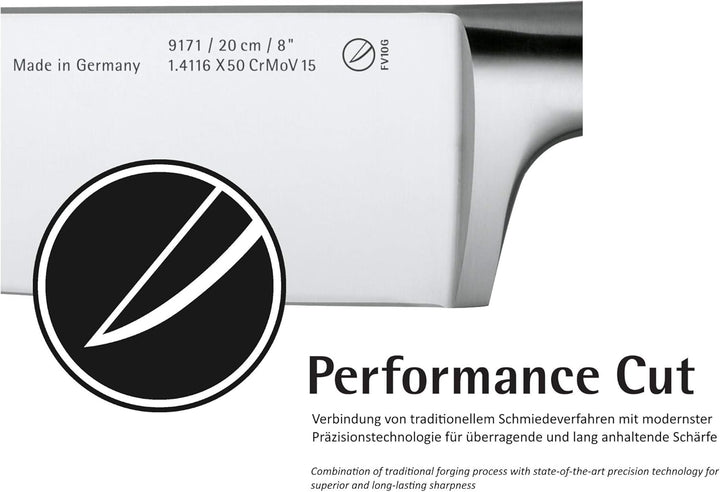 WMF Grand Gourmet Damastmesser, Allzweckmesser 23 cm, Made in Germany, Damaststahl 120-lagig, Perfor