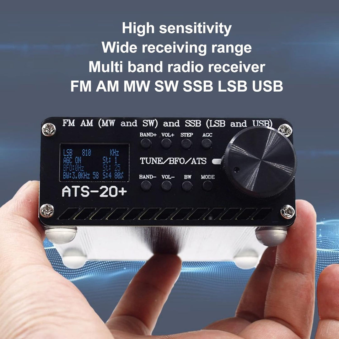 ATS 20+ Plus Radio Receiver, FM AM LW SW SSB Full Band Radio Receiver, Tragbarer Handradio-Recorder