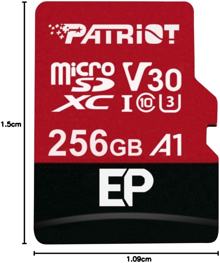 Patriot Memory PEF256GEP31MCX 256GB EP A1 V30 microSD Karte SDXC für Android Handys und Tablets / 4K