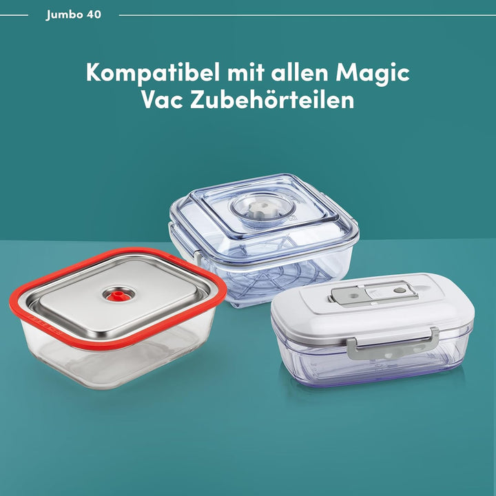 Magic Vac, Jumbo 40, Heavy Duty Lebensmittel-Vakuummaschine aus Edelstahl, Ideal für Vakuumbeutel un