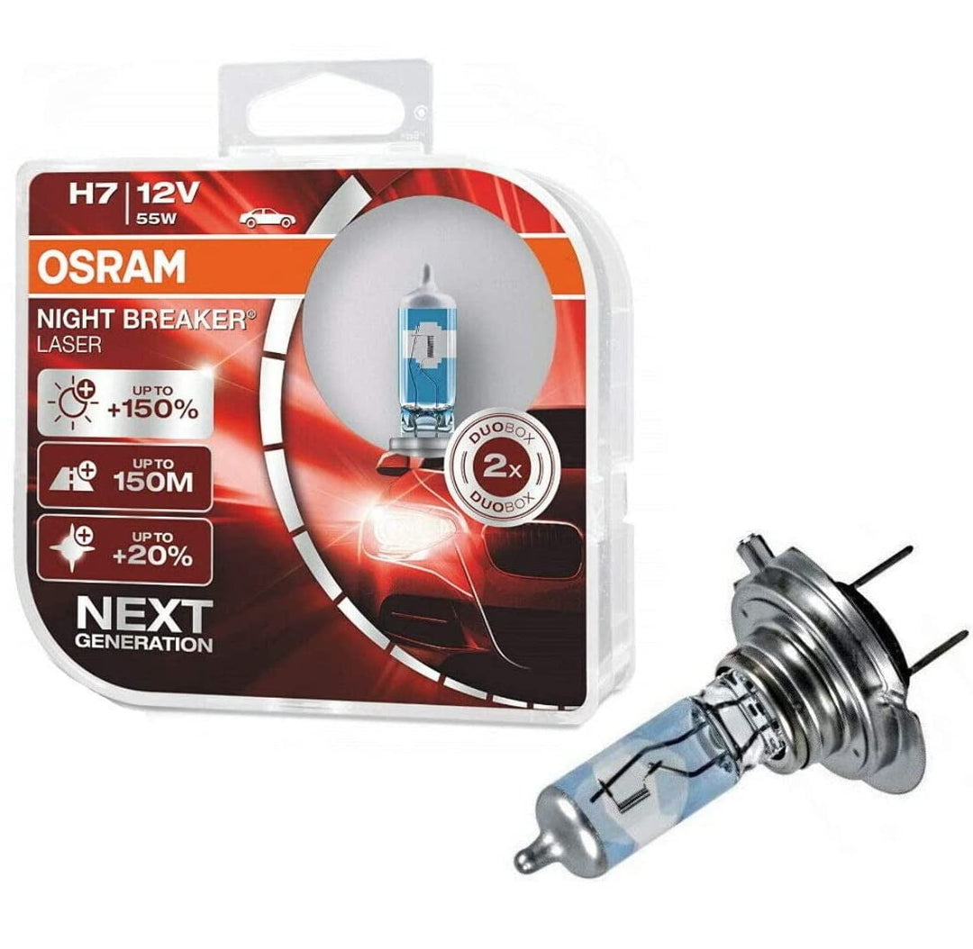 2x Osra.m H7 55W 12V PX26d Night Breaker Laser +150% Next Generation 64210NL-HCB hell Weiss White Er