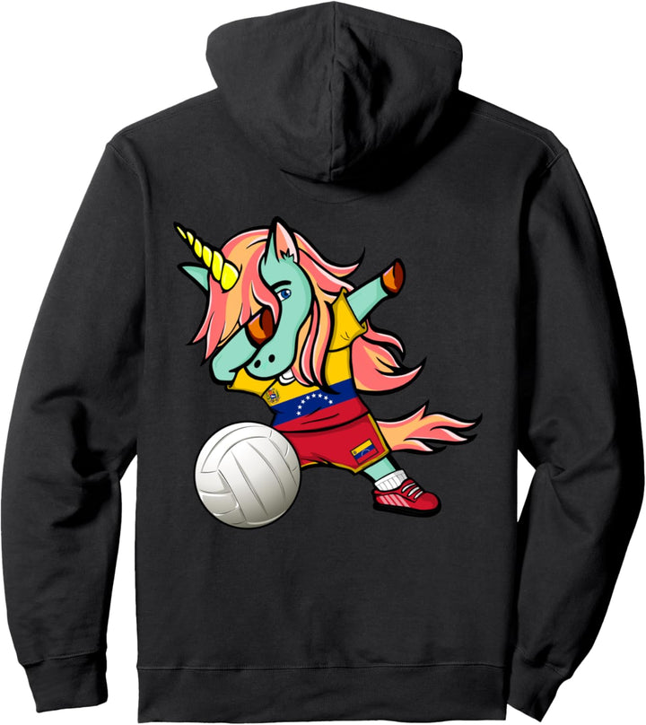 Dabbing Einhorn Venezuela Volleyball - Venezolanische Flagge Pullover Hoodie